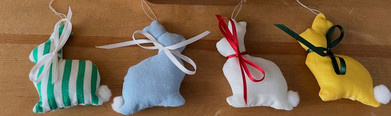 Stoff-Häschen, Handarbeit